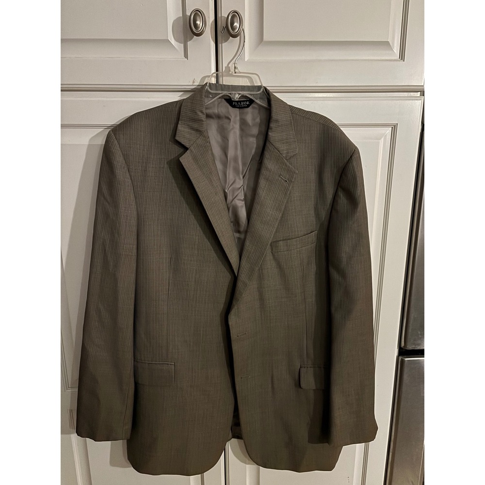 Jos. A. Bank Signature Collection Mens 46L Brown Pinstripe 100% Wool Blazer Coat
